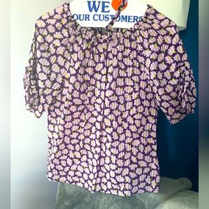 Kate spade Xxs purple floral blouse - new without tags